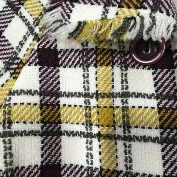 Y2K NWOT PENDLETON‎ WOOL DOUBLE BREASTED YELLOW PLAID FRINGE ACADEMIA BLAZER 2P - Picture 12 of 12